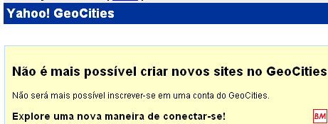 E chega ao fim o Geocities